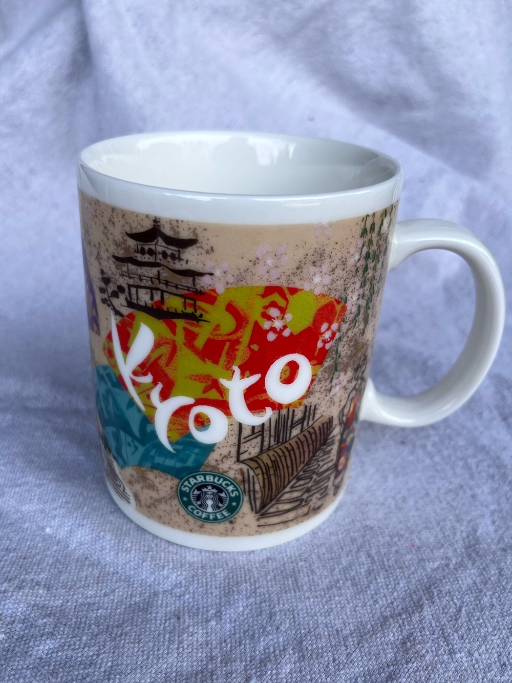 Starbucks Kyoto Japan City Mug 2014 Made in Japan Old Logo Japanese Collectible